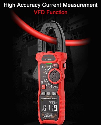 HT208D Amp meter clamp ac/dc,1000A True RMS multimeter tester, 6000 Counts,with Temperature, NCV, LPF, Voltage and Current Test,Diodes,Continuity,Duty-Cycle,Frequency, Resistance, Capacitance in Saudi Arabia