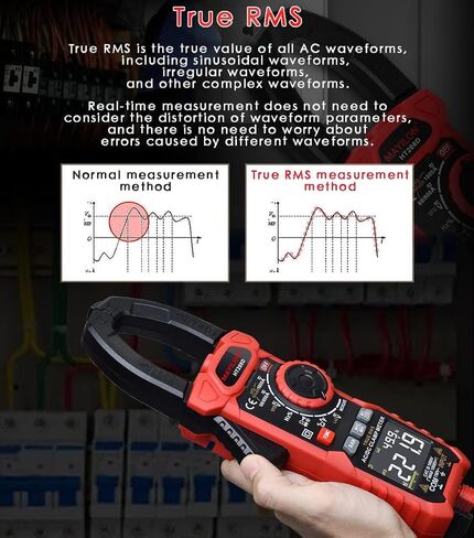 HT208D Amp meter clamp ac/dc,1000A True RMS multimeter tester, 6000 Counts,with Temperature, NCV, LPF, Voltage and Current Test,Diodes,Continuity,Duty-Cycle,Frequency, Resistance, Capacitance in Saudi Arabia
