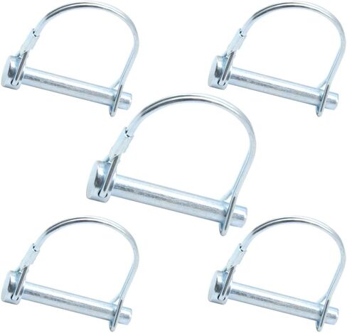 5Pcs Shaft Locking Pin 1/4"Trailers Lock Hitch Lock Pin Zinc Plated Carbon Steel Round Loop Safety Wire Lock Pin Length 1.57" for Farm Trailers Trolley Wagons Lawn Garden Towing(D-6x40mm) in Kuwait