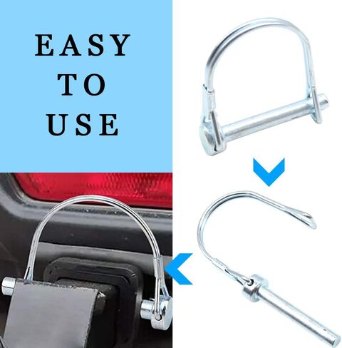 5Pcs Shaft Locking Pin 1/4"Trailers Lock Hitch Lock Pin Zinc Plated Carbon Steel Round Loop Safety Wire Lock Pin Length 1.57" for Farm Trailers Trolley Wagons Lawn Garden Towing(D-6x40mm) in Kuwait