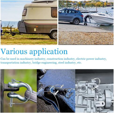 5Pcs Shaft Locking Pin 1/4"Trailers Lock Hitch Lock Pin Zinc Plated Carbon Steel Round Loop Safety Wire Lock Pin Length 1.57" for Farm Trailers Trolley Wagons Lawn Garden Towing(D-6x40mm) in Kuwait