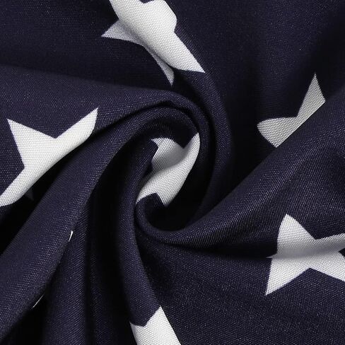 Women 50s Fourth of July American Flag Dress 1950s Audrey Hepburn Notch Lapel Vintage V-Neck Cocktail Swing Dress with Belt in Saudi Arabia
