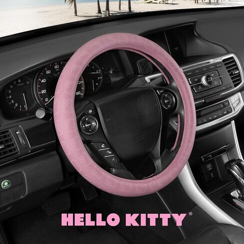 Hello Kitty Steering Wheel Cover, Official Sanrio Car Steering Wheel Cover with Universal Size 14.5-15.5, Cute Red Steering Wheel Cover for Women, Hello Kitty Car Accessories (Hello Kitty Red) in Saudi Arabia