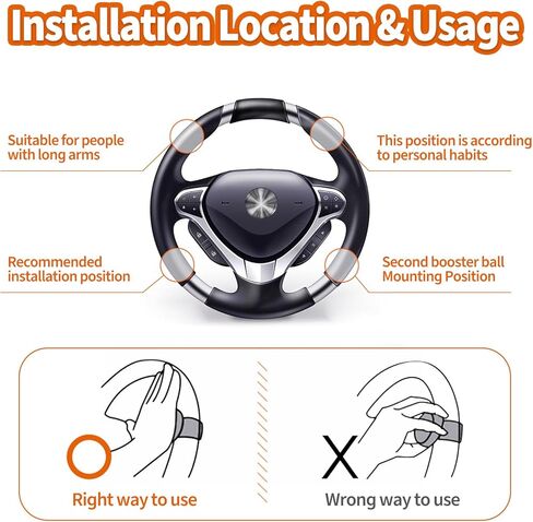 Car Steering Wheel Knob Spinner, Silicone Power Handle, 360 Degrees Automotive Suicide Knob Universal for for Any Cars, Trucks, Boats Steering Wheel (Black Pack of 1) in Kuwait