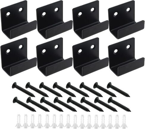 8PCS Middle Size Heavy Duty Tile Display Wall Hanger Black Stainless Steel Wall Mount Bracket Hook Suitable for Mirror Picture Frame Ceramics and Wall Display in Saudi Arabia