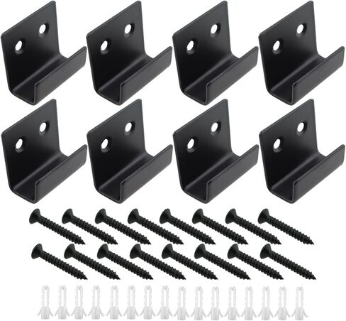 8PCS Middle Size Heavy Duty Tile Display Wall Hanger Black Stainless Steel Wall Mount Bracket Hook Suitable for Mirror Picture Frame Ceramics and Wall Display in Saudi Arabia