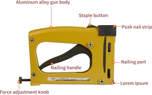 Yeshine Point Drivers لتأطير الصورة Pro-Framing Dual Point Driver Point مسمار مسدس مع مسامير إطار صورة خفيف الوزن دباسة معدنية للنجار DIY 1000 نقطة in Kuwait