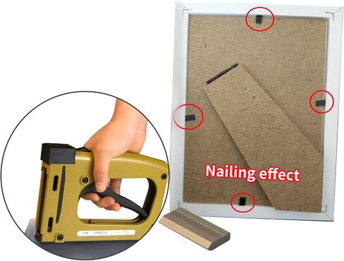 Yeshine Point Drivers لتأطير الصورة Pro-Framing Dual Point Driver Point مسمار مسدس مع مسامير إطار صورة خفيف الوزن دباسة معدنية للنجار DIY 1000 نقطة in Kuwait