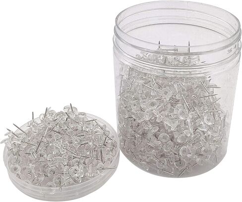 Clear Push Pins 600pcs Standard Thumb Tacks with Rose Gold Steel Point Transparent Plastic Head Pins for Hanging Photo Posters Craft Marking Map Wall Cork Board in Saudi Arabia