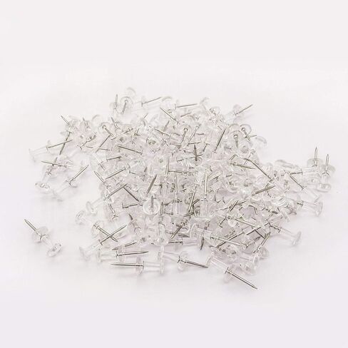 Clear Push Pins 600pcs Standard Thumb Tacks with Rose Gold Steel Point Transparent Plastic Head Pins for Hanging Photo Posters Craft Marking Map Wall Cork Board in Saudi Arabia
