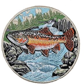 Trout Embroidered Patch, Fish Appliques and Fishing Patches: 3.5" Fish Iron On, Fish Patch for Jackets, Clothing, Dress, Jeans, Hat, Backpacks and Clothes