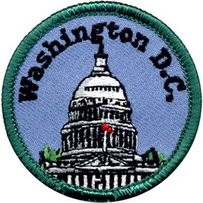 "WASHINGTON D.C." - U. S. CAPITOL - UNITED STATES - IRON ON EMBROIDERED PATCH