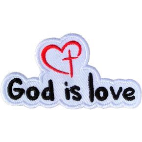 God is Love Iron On Patches Embroidered Applique Iron On for Jeans, Clothes, Caps, Backpack, Hats