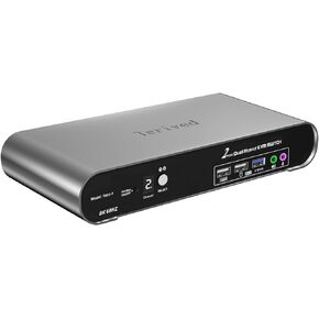 2 Computers 1 HDMI Monitor Automatic KVM Switch 8K@60Hz, Hotkey Switching, EDID, Support 5.1/7.1 Audio and Microphone, Aluminum Shell with Digital Display, USB 3.0 Hub, HDR10 with Cables in Kuwait