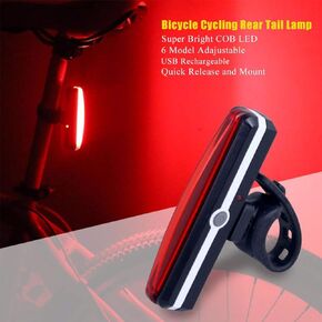 MASO Bike Tail Light Rechargeable, LED USB Rechargeable Light Bicycle Cycling Rear Tail Lamp Waterproof