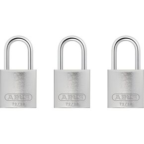 ABUS Silver 72/30 Lockout Tagout Safety Padlock w/ 1" Shackle, 3 Pack, Keyed Alike, 3 Padlocks with 6 Keys