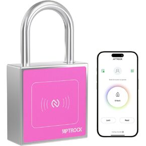 Battery-Free NFC Padlock,Electronic Smart Lock,App Keyless Padlock,SS304 Stainless Steel Rustproof Sturdy Durable,No Battery Chain Bike Fence Outdoor Metal Padlock,Bridge Love Lock