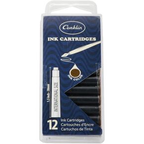 Conklin Ink Refill Cartridges (Brown) for Fountain Pen - 12 Pack in Kuwait