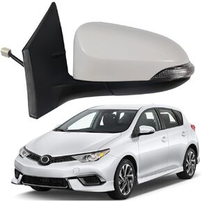 Marretoo for Toyota COROLLA Side Mirror Driver Side(LH) BLACK Assembly 2015 2016 2017 | Power | Heated | Turn Signa| ReplacementTO1320295 for Toyota COROLLA Accessories