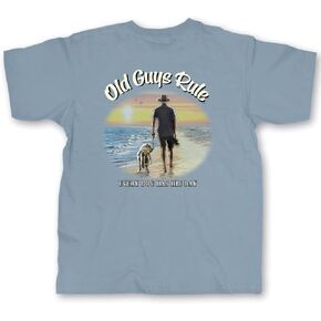 OLD GUYS RULE Men's Graphic T-Shirt, Dog Days - Father's Day, Birthday Gift - Novelty Tee for Dog Lovers, Vacation, Beach Day