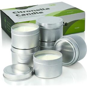 Large Citronella Jar Candles Natural Soy Wax Candle for Home Outdoors, 8 oz for Each, 2 Pack, 60 Hours Burn Time in Total