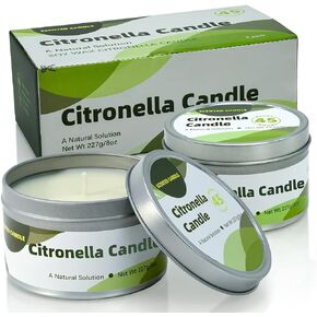 Large Citronella Jar Candles Natural Soy Wax Candle for Home Outdoors, 8 oz for Each, 2 Pack, 60 Hours Burn Time in Total