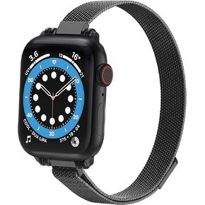 Magnetic Stainless Steel Strap Compatible With Apple Watch Series 9/7, Band Replacement for iWatch Series 6 5 4 3 2 1 SE, 38mm 41mm 40mm 42mm 44mm 45mm