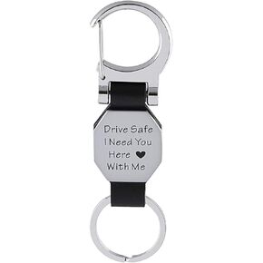 AUGEN Stainless Steel Metal Keychain For Men And Women, Key Holder With Metal Keyring For Gift (Pack of 1)