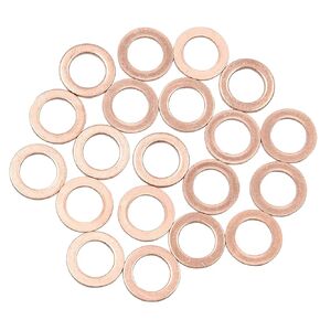 M10 Flat Washer Copper Sealing Ring, 10mm ID 16mm OD 1mm Thickness Metric Sealing Gasket, 10 Pieces