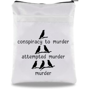 G2TUP Edgar Allan Poe Inspired Gift Attempted Murder Book Sleeve Raven and Crows Book Covers True Crime Gift Literature Gift Zipper Book Protector (Attempted Murder BS)