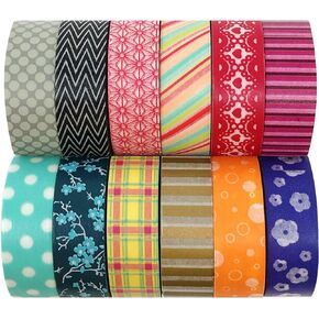 AllyDrew Blue & Greens Washi Tapes Decorative Masking Tapes (ADSET14), Set of 12
