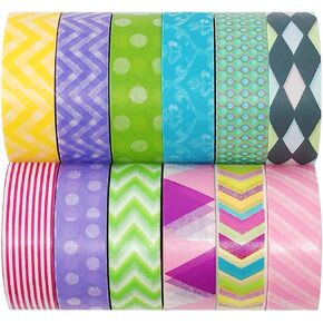 AllyDrew Blue & Greens Washi Tapes Decorative Masking Tapes (ADSET14), Set of 12