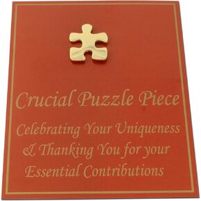 Crucial Puzzle Piece Lapel Pin and Gift Card by StockPins - Celebrating Your Uniqueness and Essential Contribution Thank You Card