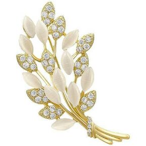 Love Heart Ears of Wheat Brooches for Women Gold Plated Jewelry Wedding Brooch Pins Mom Sister Accessories