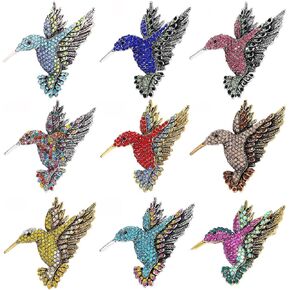 9 PCS Hummingbird Brooch Pin Set for Women Girl Men Elegant Silk Scarf Animal Bird Brooch Pin Collar Fashion Jewelry