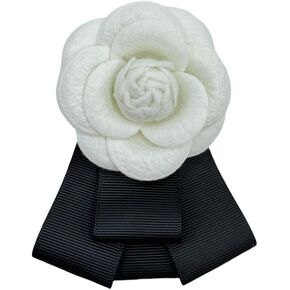Elegant Bow Camellia Brooch Retro Small Fragrant Breeze Camellia Brooch Lapel Pins Bow Brooch Hair Accessories Clothing Hat Bag Accessories for Women Teen Girls