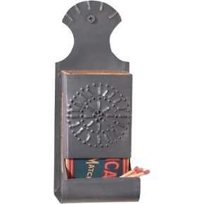 Irvin's Country Tinware Match Box in Antique Tin