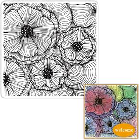 Hying Summer Lotus Flowers Background Clear Stamps for Card Making, Spring Blossom Plants Rubber Stamps Floral Flowers Stamp Seal for DIY Scrapbooking Photo Album Decorations Supplies