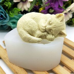 Silicone Molds Cute cat, 3D Animals Shape Craft Art Silicone Mold, Craft Molds DIY Handmade Soap Molds - Craft Making Supplies by JYEOUX