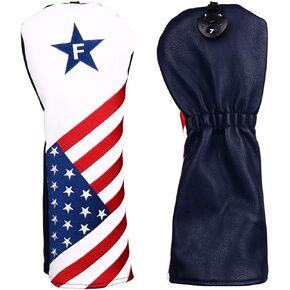 Golf Builder USA Stars and Stripes Golf Club Driver/Fairway Wood/Hybrid Head Cover 1 3 5 UT Cover