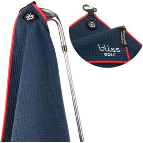 Magnetic Golf Towel | Premium Microfiber Towel | Industrial Strength Magnet Attaches to Golf Carts and Clubs | Deep Waffle Pockets | Bag Buckle | Stylish and Convenient (Blue)