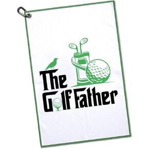 The Golf Father Polyester and Cotton Blend Golf Towel, Funny Golf Towel Gifts and Golf Accessories for Men Dad Grandpa Father, Fathers Day Birthday Gift for Golf Lover Golfer Golf Fan