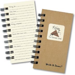 Write it Down series by Journals Unlimited, Guided Journal, Fishing, Fisherman's Journal, Mini-Size 3"x5.5", Kraft Hard Cover, Made in USA