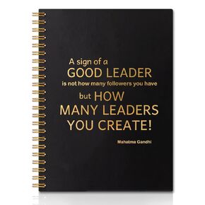 A Sign of a Good Leader Black Gold Hardcover 160 Pages Spiral Notebooks, Leader Notebook, Leader Appreciation Gift, Leaving Going Away Gifts for Best Boss Leader Mentor, Boss Gifts for Men Women