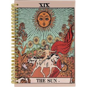Knibeo Moon Tarot Journal Notebook, Witch Journal, 5.5×8.3 Inch Spiral Bound Notebook, Witchy Gifts for Women, Gothic Journal, Moon Tarot Card Journal Notebook