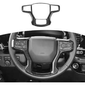 RT-TCZ for Silverado Steering Wheel Trim Compatible with Chevy Suburban 2020 Up Tahoe 2021 Up Silverado 2019-2022 Wood Grain Interior Accessories