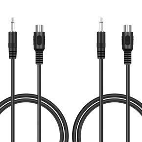 2 Pack 3ft 3.5mm 1/8" TS Mono Male to Single RCA Female Jack Plug Adapter Connector Converter Audio Video Cable Cord