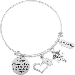 Nurse Appreciation Bracelet for Women Nurses Charms Bangle Christmas Female Nursing Bracelets