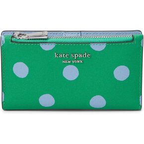 Kate Spade New York Women's Morgan Sunshine Dot Printed PVC Small Slim Bifold Wallet, Candy Grass Multi, Carry-On 20-Inch in Kuwait