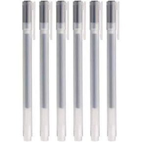 Muji Gel Ink Ballpoint Pen 6-Pieces Set, 0.5 mm Nib Size, Black